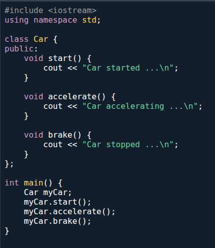 Car Abstraction Code Input