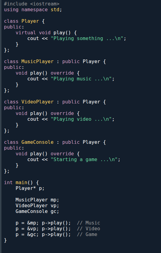 Polymorphism Play Button Code Input